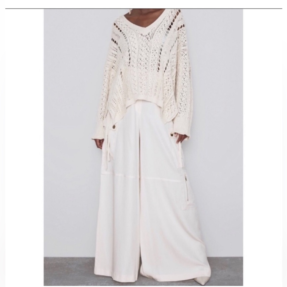 Zara Palazzo Cargo pants sz M